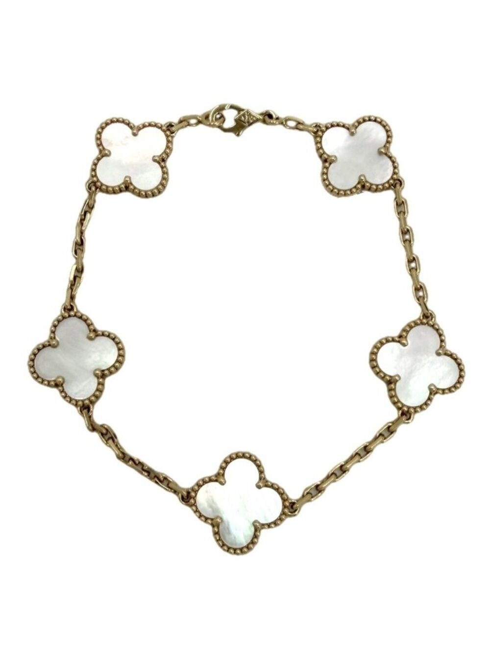 Van Cleef & Arpels Bracelet Vintage Alhambra Gold Mother of Pearl White